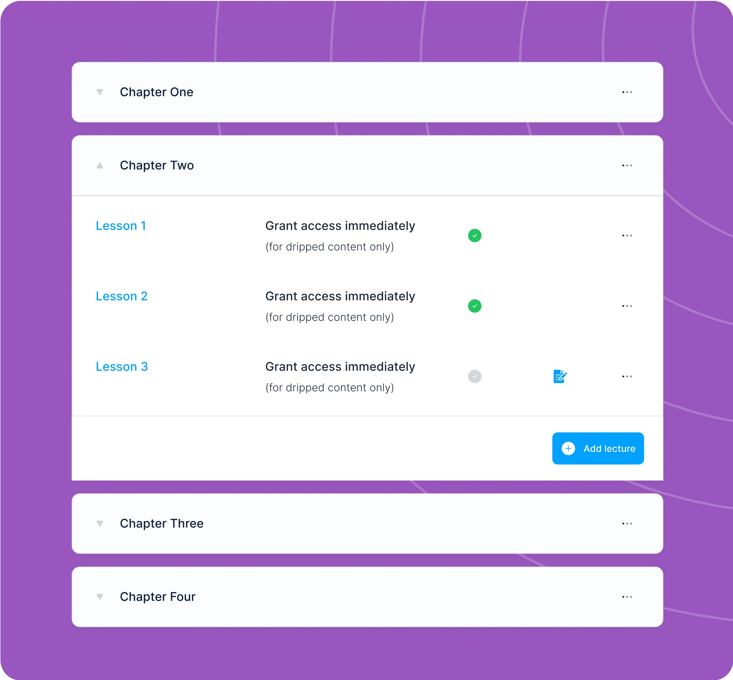 Official Systeme.io course creation and lesson management interface